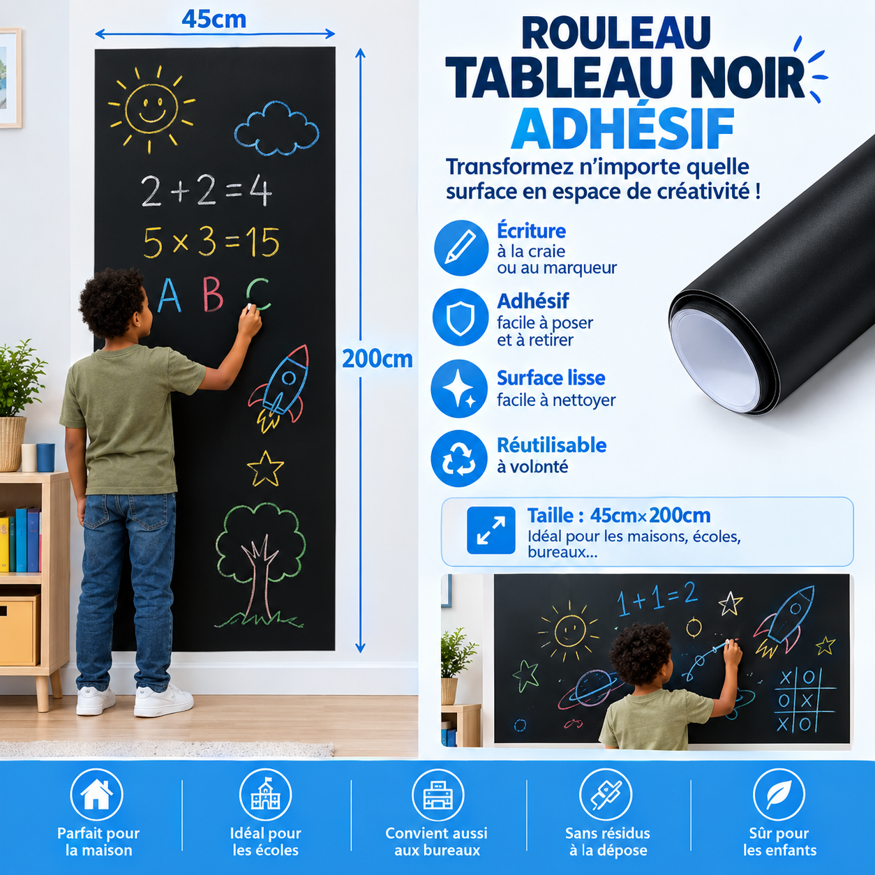 Rouleau Tableau Adhésif (45 x 200 cm)