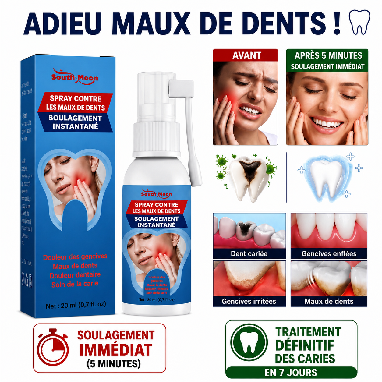Spray Contre les Maux de Dents : Soulagement Immédiat & Soin Anti-Caries