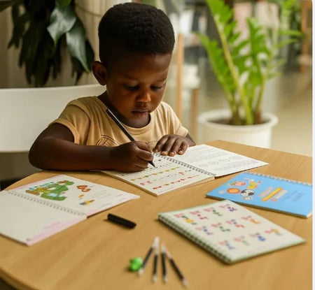 Kit De 4 Cahier 📚 D'apprentissage + 10 Stylo effaçable de Rechange  Pour Enfant ✍🏾️